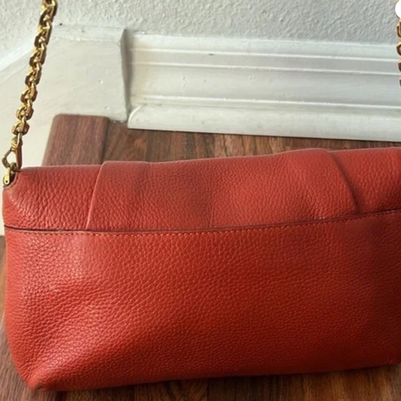 MCM Red-Orange Leather Flap Shoulder bag - Picture 5 of 15